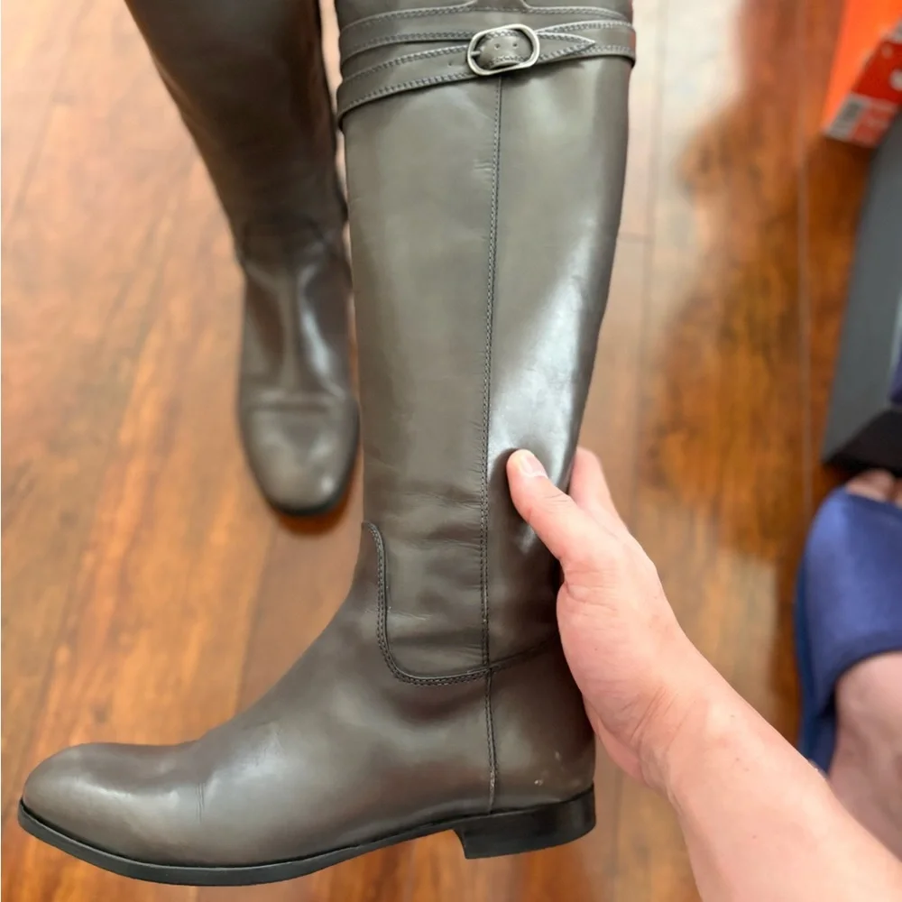 Attilio Giusti Leombruni Gray Over the Knee Boots Size 37